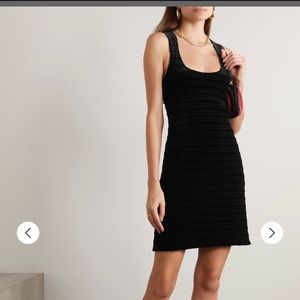 NWT Ganni Black stretch recycled-velvet mini dress